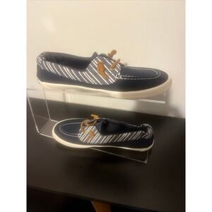 Sperry Top-Sider Lace Boat-loafer Women's Size 10, Navy Blue/White Stripes